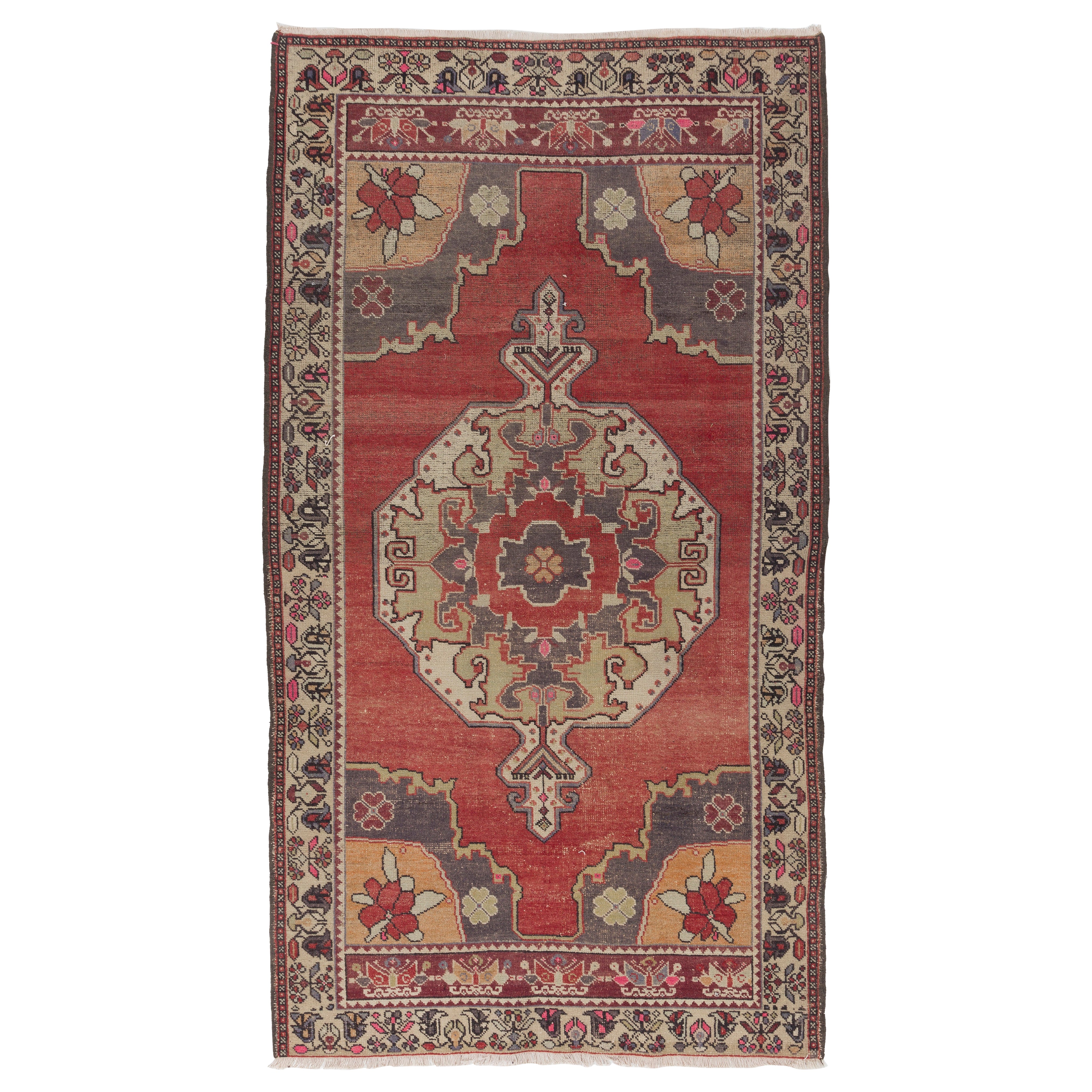 5x9 Ft One  Tapis Cappadocia vintage unique en son genre, tapis turc semi-ancien en laine en vente