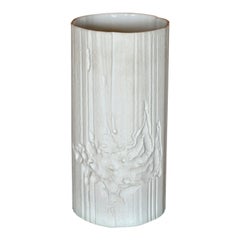 Large 70s Hutschenreuther Op Art Bisque Porcelain Sculpture Vase Heinrich Fuchs