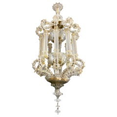 Magnificent Huge Venetian Glass Lantern or Chandelier by Barovier & Toso, 1920'