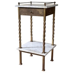 Vienna Secessionist brass and marble side table