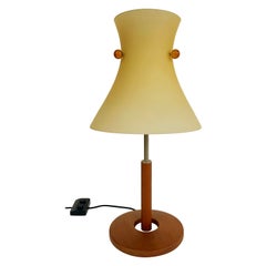 Vintage ITRE Murano Venezia Muranoglas Tischlampe in Holz, "Carlotta"