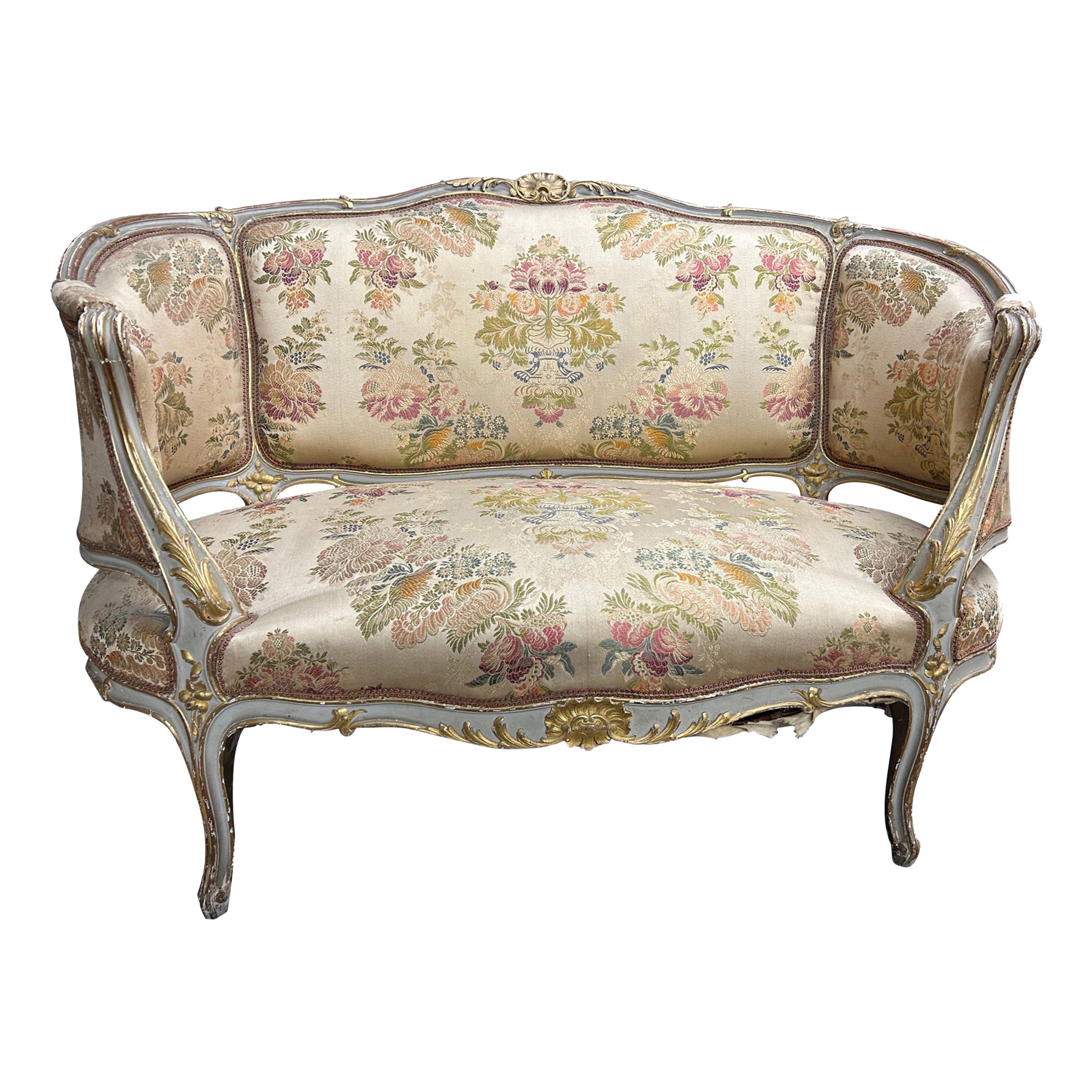 Loveseat Francés Estilo Luis XV Siglo XIX