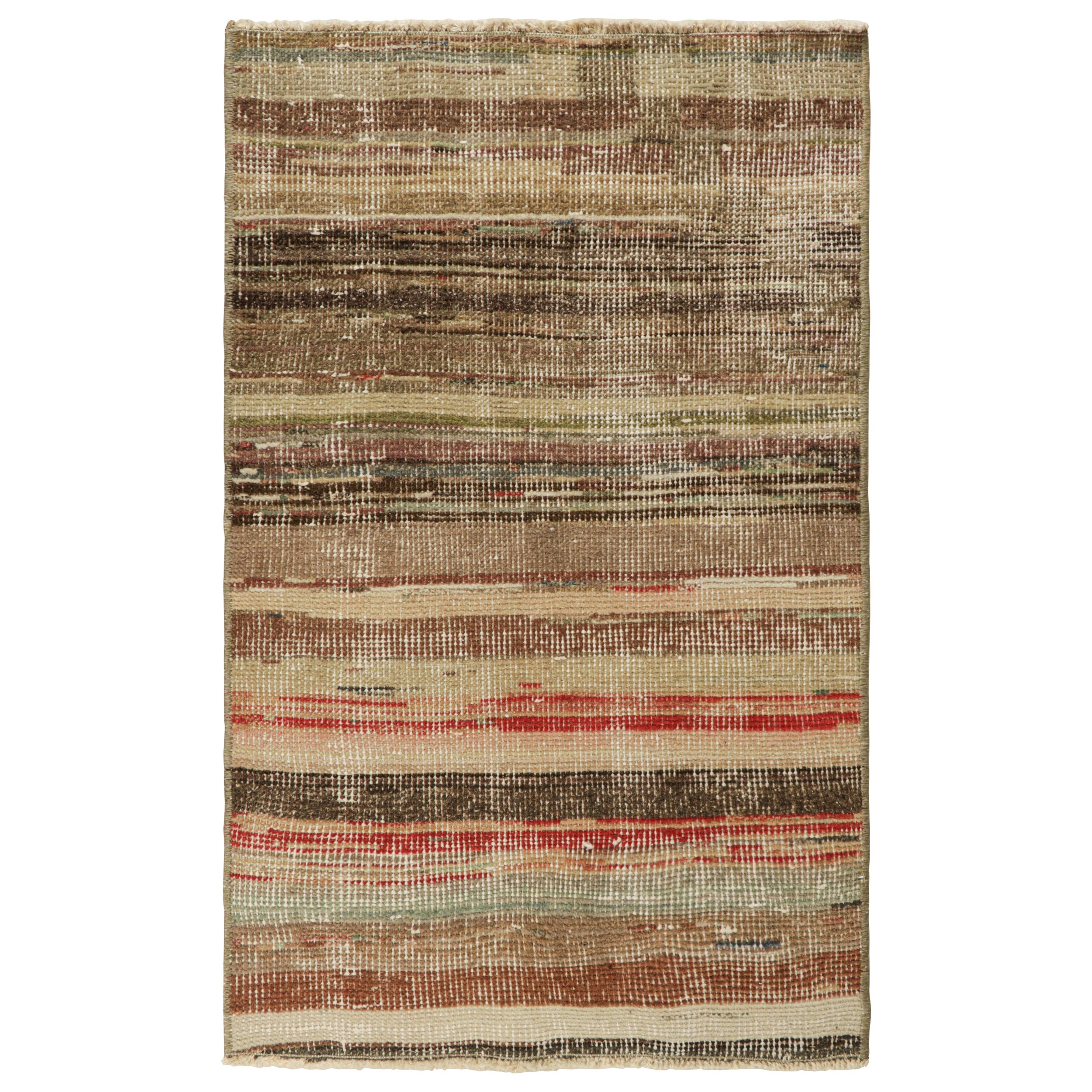 Vintage Zeki Müren Rug with Polychromatic Geometric Stripes, from Rug & Kilim