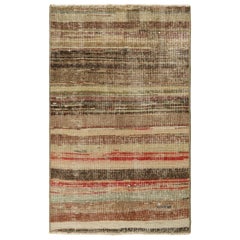 Vintage Zeki Müren Rug with Polychromatic Geometric Stripes, from Rug & Kilim