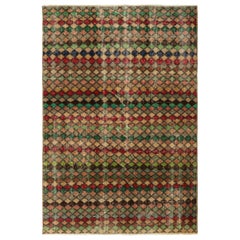 Vintage Zeki Müren Teppich mit polychromen geometrischen Mustern, von Rug & Kilim