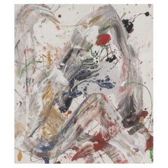 Vintage Contemporary Abstract Composition of Broad Colorful Brushstrokes