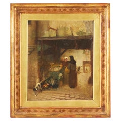 Paesaggio urbano Pittura a olio del XIX secolo