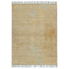 Rug & Kilim’s Farahan style Transitional Rug in Gold and Blue All Over Pattern