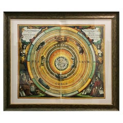 Gerahmter Druck im italienischen Renaissance-Stil von Andreas Cellarius' Himmelskarte, Titl