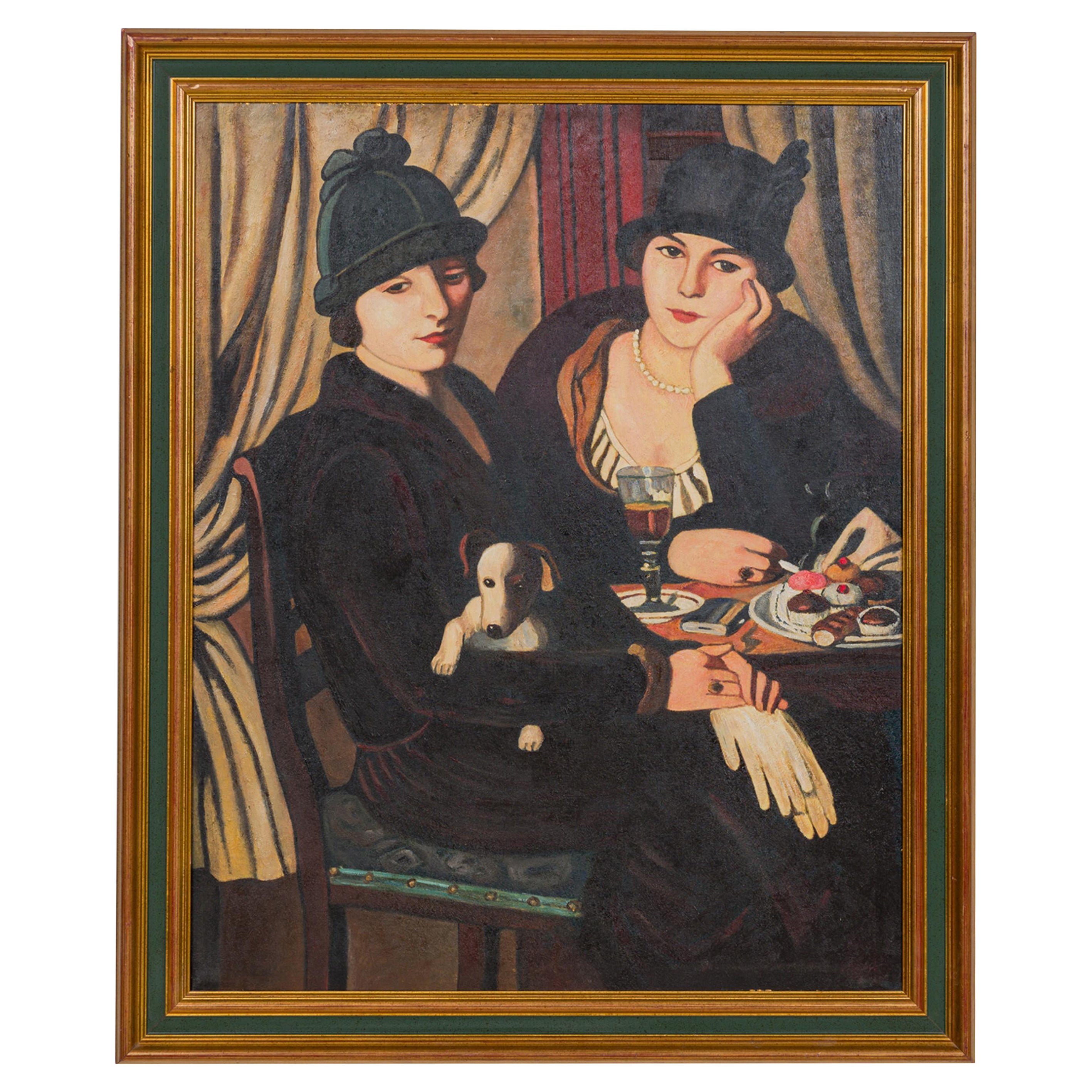 Women at a Café Painting