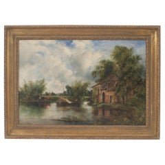 Kontinentale Landschaft mit pastoraler Mühlenszene
