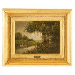 Landschaft einer pastoralen Szene mit Ruderern