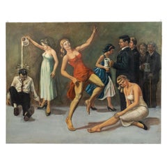 Art Moderne Bar Scene Painting