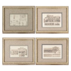 Set of Four Architectural Engravings in the Manner of Piranesi