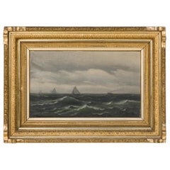 Pintura de barcos americanos en el mar