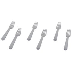 Georg Jensen Pyramid, six dinner forks in sterling silver. Hallmark: 1933-1944.