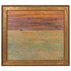 Copia del impresionista americano "Atardecer en el mar"