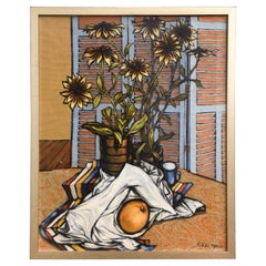 Robert Springfels Óleo sobre lienzo surrealista americano de mediados de siglo, titulado "Still L