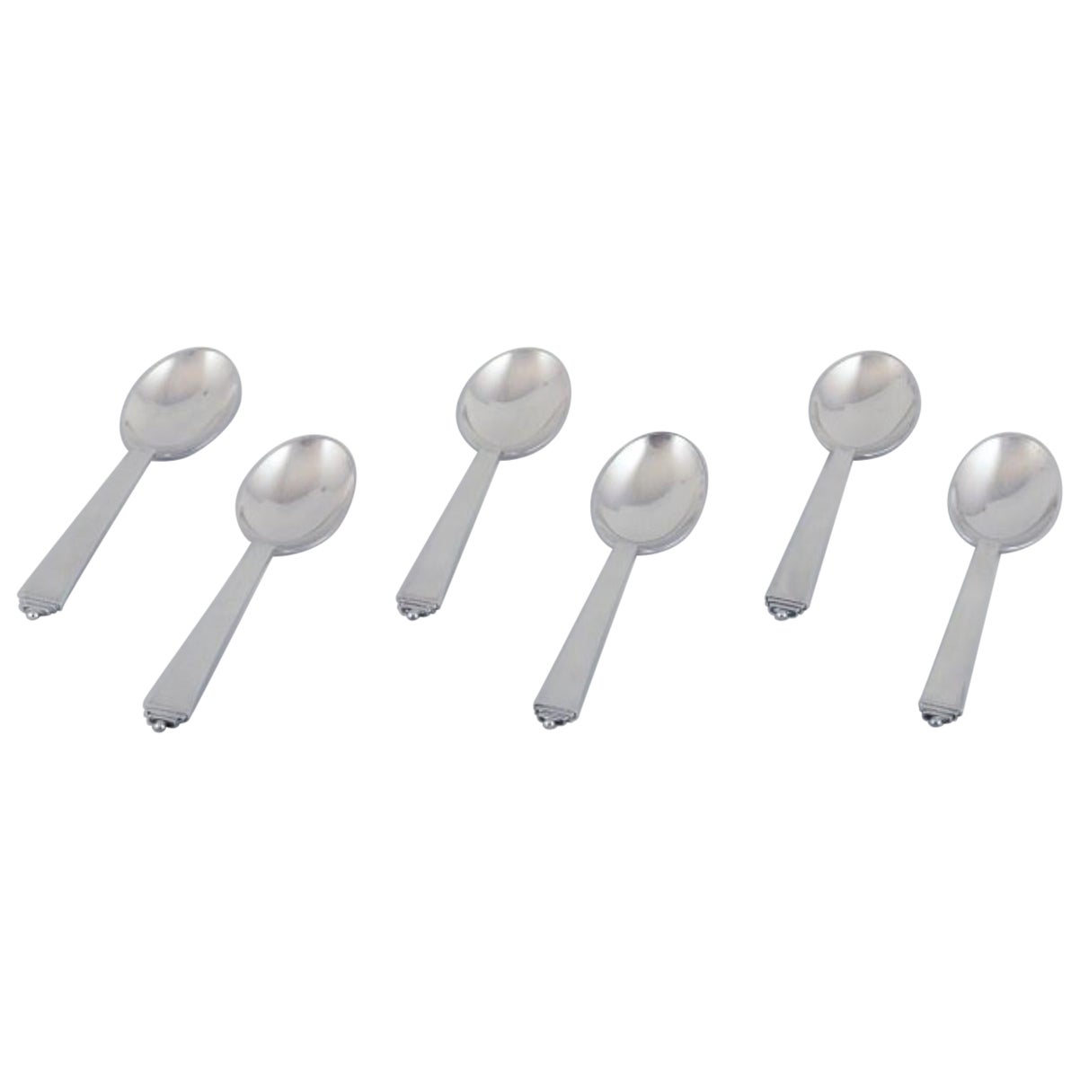 Georg Jensen Pirámide, seis cucharas de comedor de plata de ley. en venta