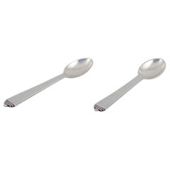 Georg Jensen Pyramid, two coffee spoons in sterling silver.