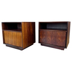 Pair of Westnofa-Style Rosewood Nightstands with Doors, Norway, c. 1970