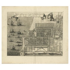 Rara mappa di Batavia del 1681: Cartografia dettagliata dell'epoca coloniale olandese, 1681