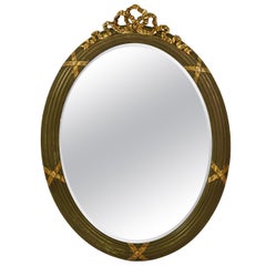 Neoklassischer ovaler vergoldeter Gustavianischer Wandspiegel mit Facetten, Italien, 1900