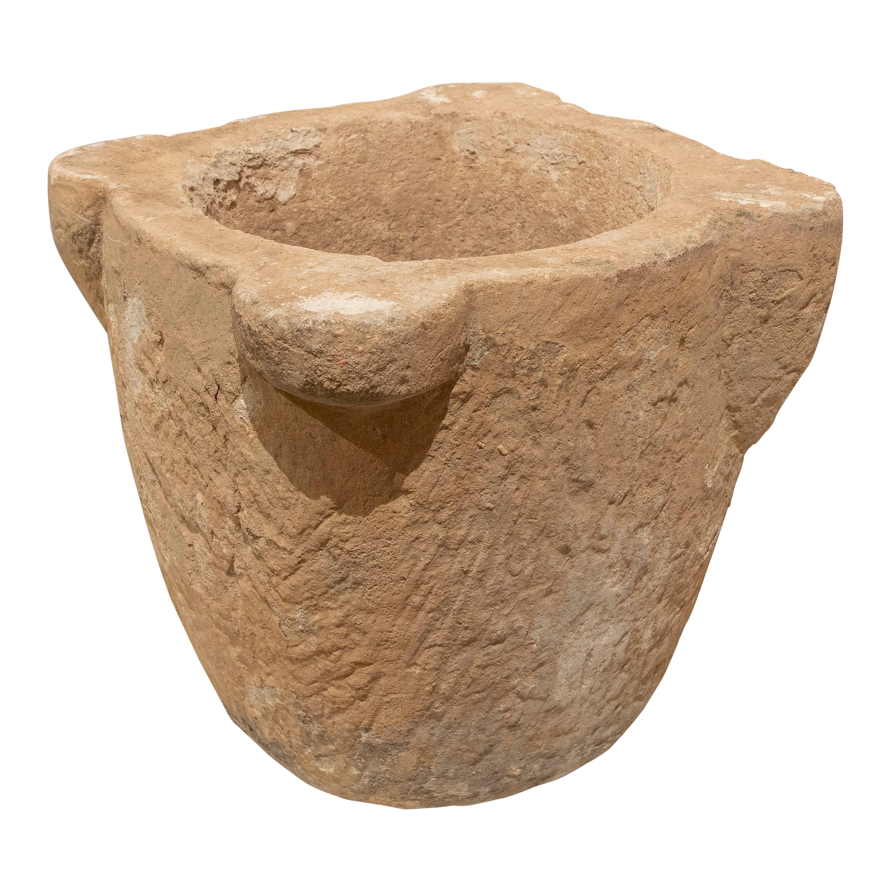 1930s Hand Carved Pharmacy Stone Mortar