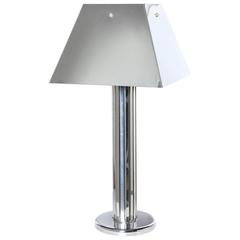 Circa 1970 Monumental Curtis Jere All Chrome Table Lamp with Chrome Shade 10