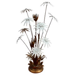Lámpara de pie decorativa italiana con motivo floral (años 70) - Grande