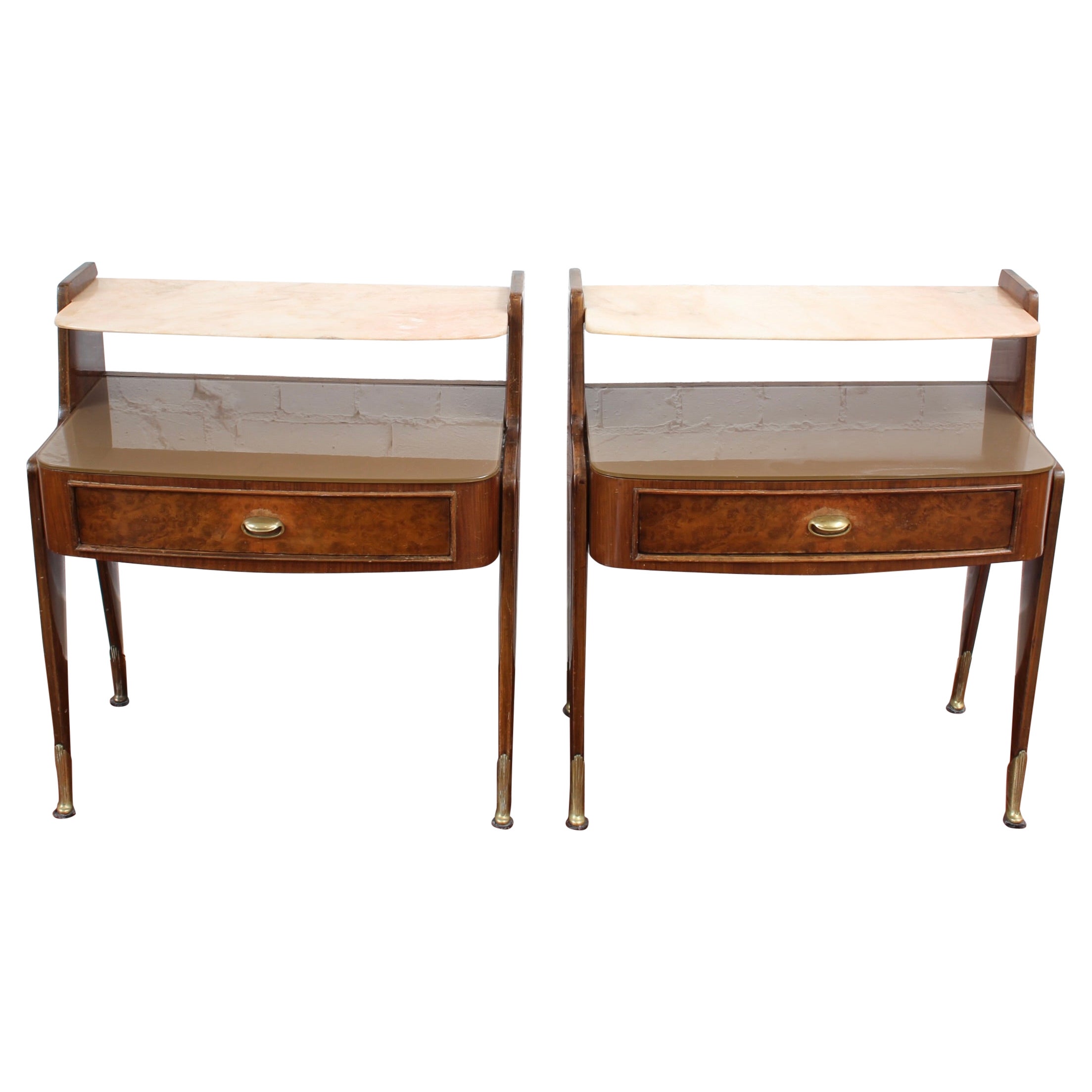 Pair of Italian Mid-Century Bedside Tables by Vittorio Dassi (circa 1950s)