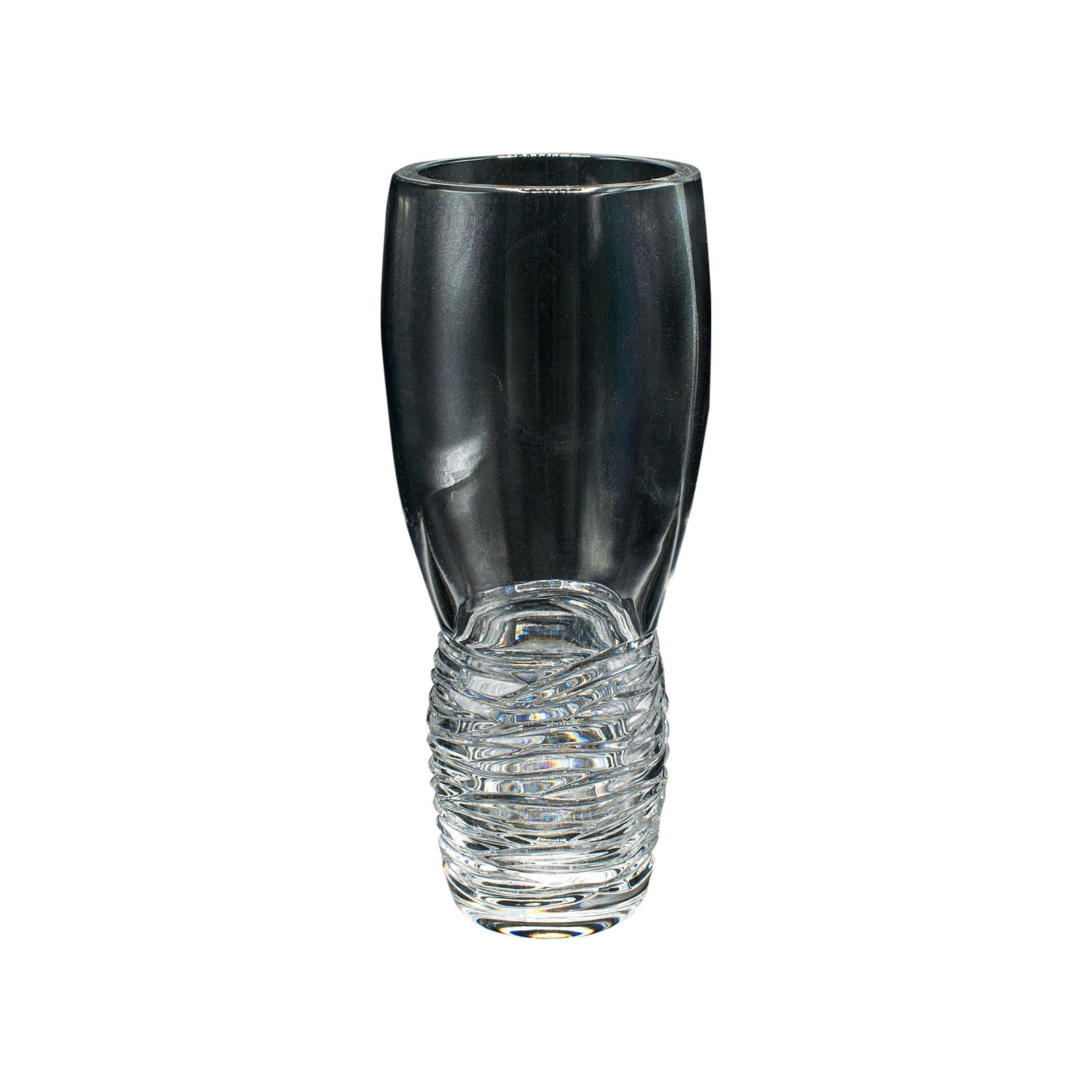 Vintage Flower Vase, Italian, Glass, Bouquet Sleeve, Decorative Planter, C.1970