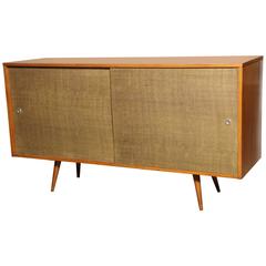 Paul McCobb Planner Group for Winchendon Maple and Grasscloth Credenza, 1950's
