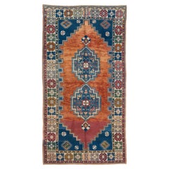 4.6x8.8 Ft Traditional Turkish Tribal Rug, Vintage Oriental Carpet, Wool Pile