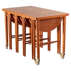 Set of 5 Nesting Snack Tables By Carlo Jensen For Hundevad Of Denmark in Teak