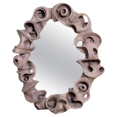 Miroir contemporain en céramique "Entrelacs" par Agnès Debizet, France