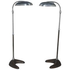 1940's Adjustable Sperti "War of the Worlds" Aluminum and Cast Iron Floor Lamps 9