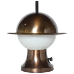Vintage Walter Von Nessen English Bronze Finish Pierced Constellation Table Lamp