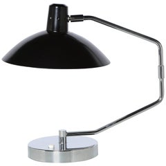 Clay Michie for Knoll No. 8 Swing Arm Chrome Desk Lamp with Black Shade
