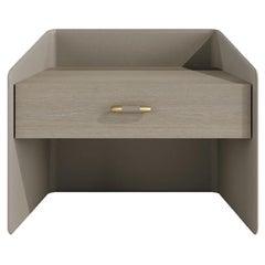 PRISTINE Modern Night Stand, upholstery with leather