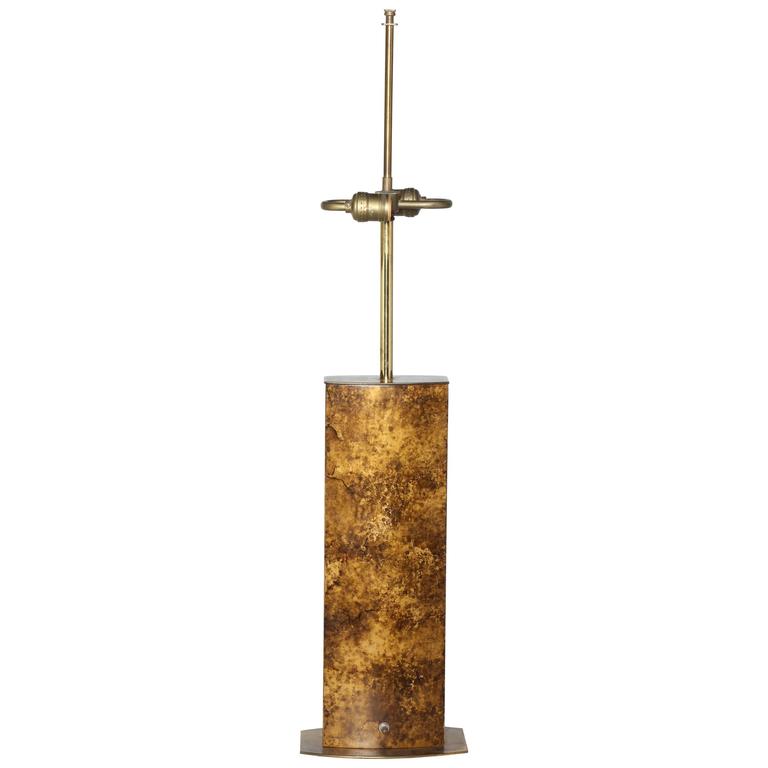 Tall Mutual Sunset Lamp Co. Faux Tortoise Shell Oil Drop Table Lamp