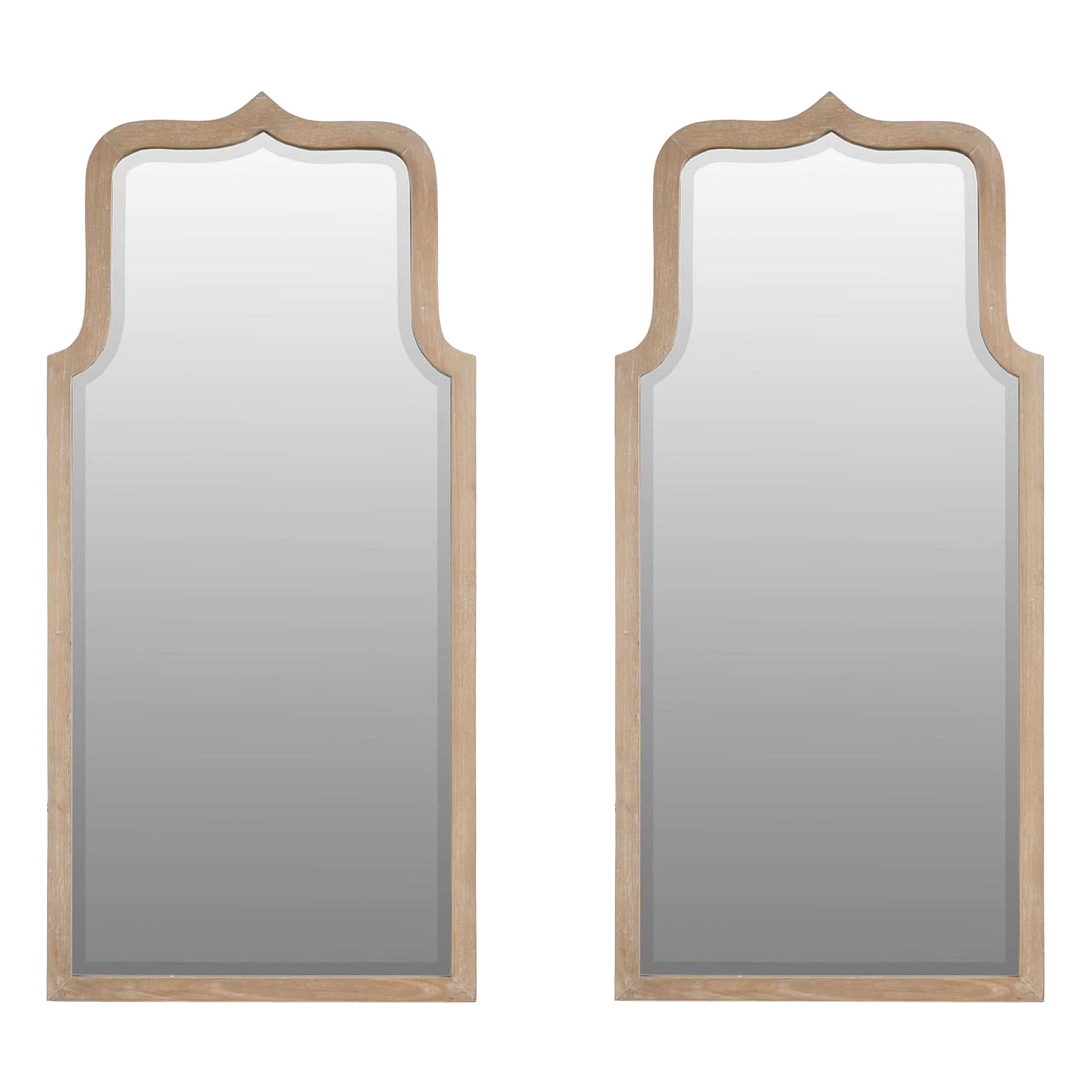 Paire de miroirs modernes avec cadre en bois