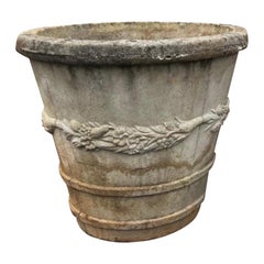 Vintage Swag Renaissance Motif with Grape Vine - Stone Planter