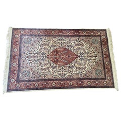Beautiful Pakistani Rug in Plum and Cream