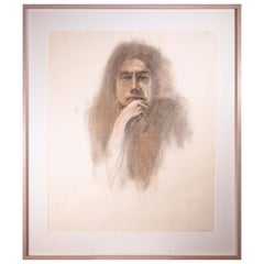 Betty Woodward-Bosley So I See, signierte moderne figurative Zeichnung auf Papier, gerahmt