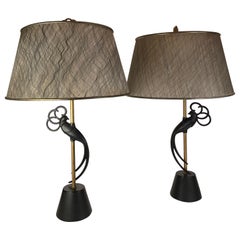 Pair of Rembrandt Lovebird table lamps