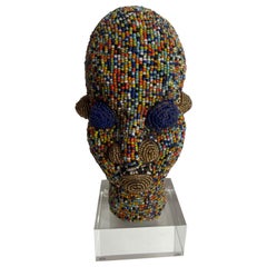 African beaded head from Cameroon
