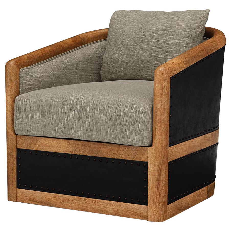 Modern French Swivel Armchair - Sand