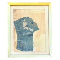 Retrato Collage Vintage Boho Denim