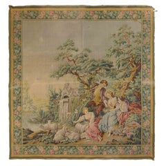 Arazzo vintage con scena bucolica, inizio XX secolo